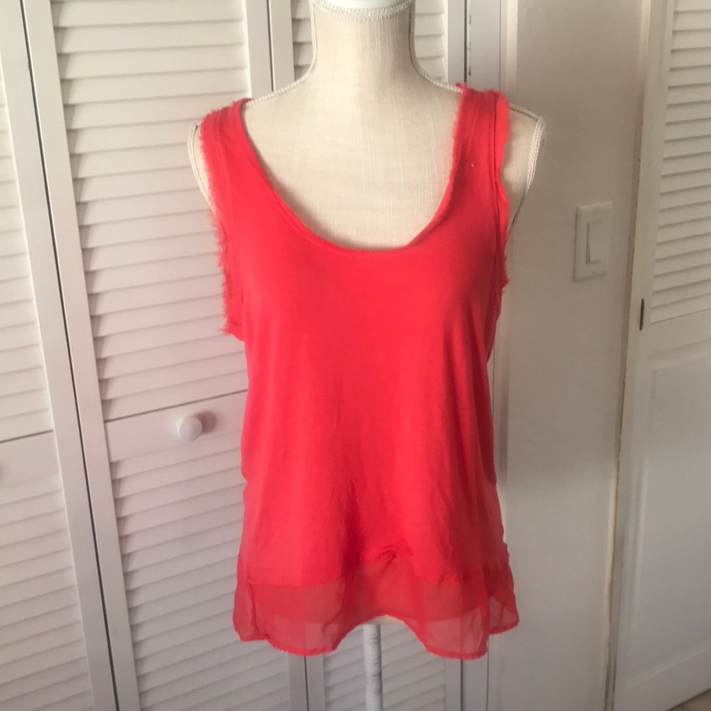 Bordeaux coral orange tunic length camisole blouse in great condition size S